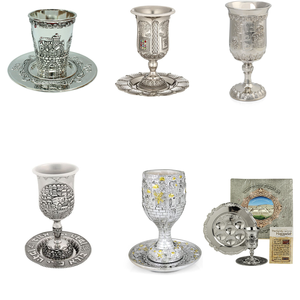 Artesanía judía israelí Decoración para <span class=keywords><strong>el</strong></span> hogar Festival del sábado Santo <span class=keywords><strong>Grial</strong></span> con plato Juego de copas de vino - Product Image 5