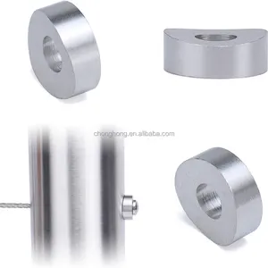 T316 Stainless Steel Curved Washer for 2 1/16'' to 2 3/8'' Round Cable Railing Post Bundle with 1/8" Stemball Swage Dead End