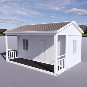 Maison conteneur rectangulaire, une chambre avec véranda, toit à pignon, espace de vie extérieur, design moderne - Product Image 2