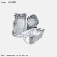 Barquette alimentaire rectangulaire en aluminium jetable avec couvercle, résistante au four, qualité alimentaire, pour la restauration et les plats à emporter