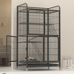 กรงแมวมีล้อ บ้านแมวโลหะขนาดใหญ่ แข็งแรง ทนทาน สำหรับใช้ภายในบ้าน - Product Image 6