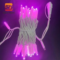 Guirlande lumineuse LED rose clair en caoutchouc noir de 3,2 mm, décorative pour les fêtes, intérieur/extérieur, IP65, 110V/220V, lumières de Noël