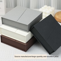 Boîte cadeau rigide carrée double ouverture en carton gris écologique pour bijoux, impression UV, logo personnalisé, emballage pour boucles d'oreilles, directement de l'usine