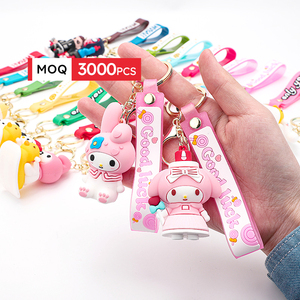 Moq 3000 Pcs Quà Tặng Công Ty Tùy Chỉnh 3D Hình Đồ Chơi Keychain Nhà Sản Xuất PVC Phim Hoạt Hình Búp Bê Móc Chìa Khóa Vòng Nhân Vật Cao Su Móc Khóa - Product Image 1