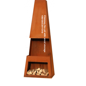 Precio <span class=keywords><strong>bajo</strong></span> <span class=keywords><strong>chimenea</strong></span> al aire libre 500*350*1500mm de acero corten de pozo de <span class=keywords><strong>fuego</strong></span> con madera de almacenamiento - Product Image 4