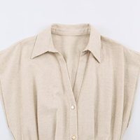 UNIZERA Nouvelle Collection Été 2026 pour Femme : Robe Chemise Sans Manches Col Montant Élégante et Sophistiquée (Modèle 5029266)