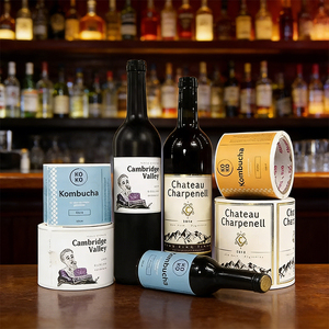 Etichette Adesive Personalizzate per <span class=keywords><strong>Vino</strong></span> <span class=keywords><strong>Rosso</strong></span> e Birra Bianca con Logo Stampato, Goffratura e Stampa UV - Product Image 1