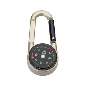 Boussole double face en alliage de zinc, mousqueton multifonction, porte-clés, mesure de température, outil de navigation extérieur - Product Image 3