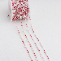 Chaîne plate en or 14 carats plaqué or/argent S925 émaillée rouge/fuchsia/rose avec opale cœur blanche pour la création de bijoux permanents DIY