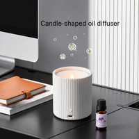 Diffuseur en forme de bougie sans flamme, version rechargeable, pour huiles essentielles pures ; Lampe d'ambiance à lumière douce pour aromathérapie intérieure 0,5 L