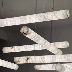Candelabro personalizado de diseño de Villa para sala de estar, Vestíbulo de Hotel moderno, luces colgantes de mármol de lujo decorativas - Product Image 1