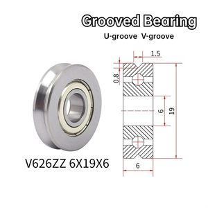 Ray trượt bi rãnh chữ V 626ZZ, bạc đạn con lăn dẫn hướng tuyến tính dùng cho tự động hóa và CNC - Product Image 1