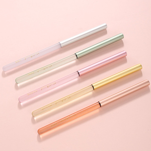 Pinceaux à ongles en gel personnalisés avec logo, vert, blanc, rouge, jaune, rose, transparents, avec manche en plastique, pour manucure, liner, détails, ovales, ronds, plats - Product Image 3