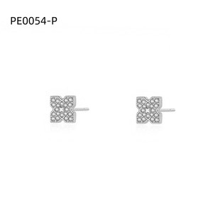 ต่างหูแฟชั่นเซอร์โคเนียสตั๊ด PE0054 สำหรับผู้หญิงเครื่องประดับคุณภาพสูง - Product Image 1