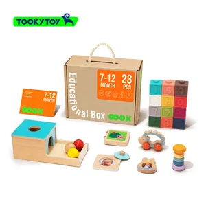Frühpädagogische Box hölzernes Montessori-Spielzeug hölzernes Babyspielzeug für Kleinkinder 7-12 Monate