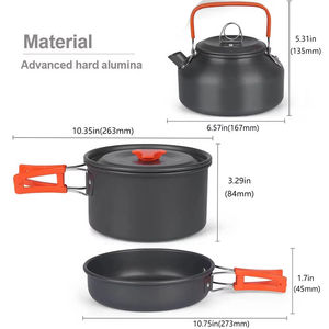 Wholesale Camping Cookware Kit <b>Outdoor</b> Cooking Set Aluminum Equipment Pot Travel Tableware Kitchen Hiking Picnic BBQ - Product Image 2