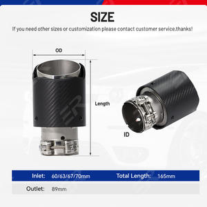 Décoration automobile <span class=keywords><strong>Embout</strong></span> d'échappement universel en fibre de carbone Embouts de silencieux pour <span class=keywords><strong>Akrapovic</strong></span> Style - Product Image 2