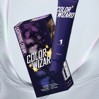 Kit Penghilang Pewarna Rambut Color Wizard Krim Pencerah Pigmen Warna Rambut Buatan Tidak Merusak Rambut untuk Perawatan Rambut Salon