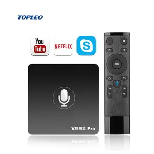 Google Certified Amlogic S905W smart digital tv converter free to air set top box 2gb 16gb with voice input remote control