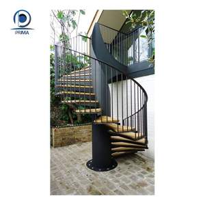 Escalera de Caracol moderna Prima, escalón de vidrio templado, placa de acero inoxidable, larguero, poste <span class=keywords><strong>Central</strong></span>, diseño que ahorra espacio - Product Image 4