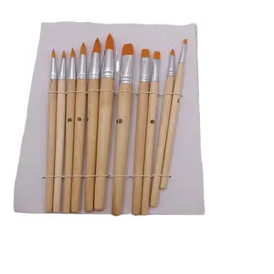 Wholesale Painting Brush Painting Professional Wooden Oil Watercolor Art Paint Brushes Fine Nylon Painting Brush Set