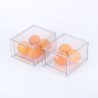 Ensemble d'organisateur de bac de rangement de réfrigérateur rectangulaire transparent Boîtes en plastique empilables et sans danger pour le stockage du réfrigérateur
