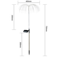 Lampe solaire de jardin double tête en forme de méduse, éclairage unique à double couche pour une zone éclairée plus large, idéale pour l'éclairage décoratif de jardin