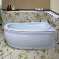 Baignoire autoportante en acrylique portable avec siège, égouttoir et tablier, traditionnelle, pour salle de bain intérieure, pour hôtel et villa