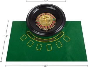<span class=keywords><strong>Roulette</strong></span> de jeu réversible de 16 pouces Trademark Poker, jeu de <span class=keywords><strong>roulette</strong></span> et de blackjack avec 2 jeux de cartes en plastique, jetons en coton inclus - Product Image 4