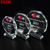 Trofeos de Cristal en Blanco con Grabado Láser 3D e Impresión UV, Personalizables, Octogonales, con Caja de Regalo, Venta al Por Mayor