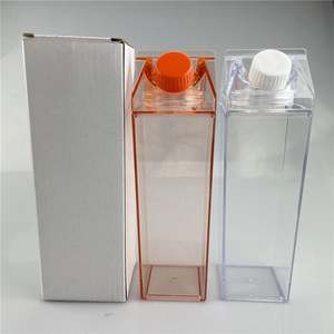 Wholesale 500 Ml 1000 Ml 1900Ml Custom Rectangle Reusable Clear Plastic Milk Carton <b>Water</b> <b>Bottle</b> With Lid <b>Bpa</b> <b>Free</b> Eco Friendly - Product Image 3