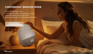 Réveil multifonction 10W avec éclairage LED monochrome pour <span class=keywords><strong>radio</strong></span> 5.0, batterie rechargeable, aide au sommeil portable - Product Image 3