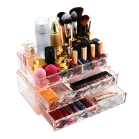 Cosmétiques beauté fournitures acrylique boîte de maquillage rouge à lèvres bijoux cheveux accessoires maquillage brosse organisateur stockage avec tiroirs