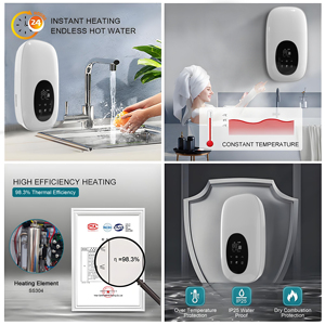 Calentador de Agua de Acero Inoxidable con Certificación CB, 8kW, con Bomba, 24 Horas de Agua Caliente, para Baño y Ducha - Product Image 4