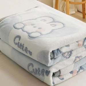 Usine directe hiver corail <span class=keywords><strong>polaire</strong></span> couverture épaisse et chaude flocon de neige dessin animé motif tricoté bureau sieste couverture - Product Image 4