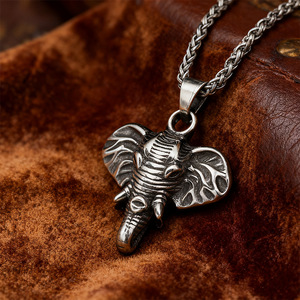 Stainless Steel <b>Elephant</b> Pendant Themed Animal Charm For Men Women <b>Gift</b> Jewelry - Product Image 3