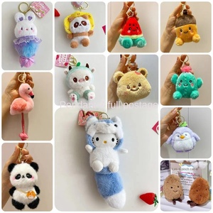Porte-clés en peluche géant <span class=keywords><strong>de</strong></span> 4 pouces, panda, cochon, renard, dessin animé créatif, jouet unique, accessoires cadeaux - Product Image 3