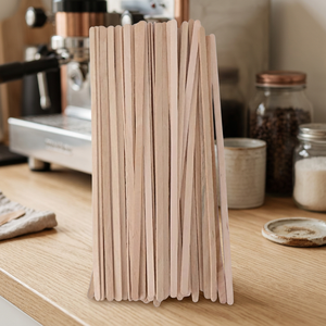 Wholesale HYWOODSTICK High Quality Eco-friendly Disposable Birch Wood Muddler Stirrer <b>Coffee</b> Flat Food Grade Biodegradable Bag - Product Image 3