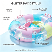 JW-CQ25 Bouée de natation gonflable scintillante pour enfants de 0 à 4 ans, en PVC imperméable, flotteur de piscine