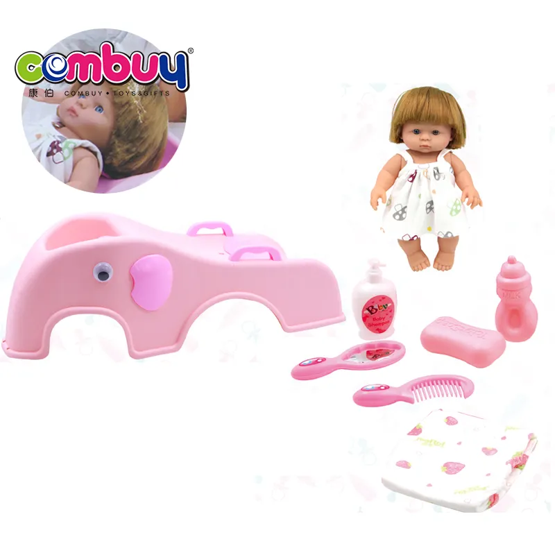 Elefante cama shampoo silicone pequena boneca brinquedos do jogo do bebê