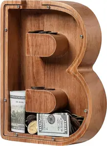 Celengan uang abjad aman celengan jaket kayu surat celengan kotak uang celengan kayu