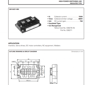 Thử nghiệm ban đầu OK bảo hành 180 ngày QM150DY-H mô-đun bóng bán dẫn - Product Image 3