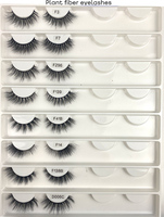 F5B Vente en gros Cils en fibres végétales faits à la main de la marque HITOMI, naturels, 15 mm, en bande, courts, pour végétaliens, avec tige en coton noir, faux cils