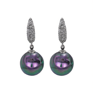Pendientes Colgantes OIN FnsiNTB Plateados con Imitación de Perla, Bola de Cristal y Diamantes de Imitación, para Mujer, Modernos y a la Moda para Fiestas - Product Image 1