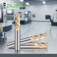Fraiseuses en carbure de tungstène ZROYEE, 4 cannelures, revêtement TiAlN, haute rigidité, résistance à la chaleur 65HRC, modèle personnalisable OEM HMG