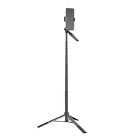 Bâton de selfie portable avec télécommande sans fil à 360 degrés pliable conception télescopique petit trépied de bâton de selfie