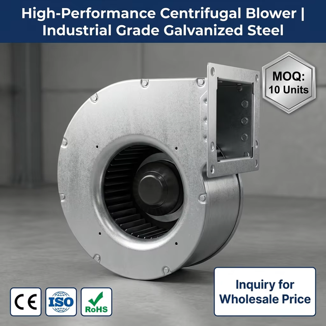 F3P140-EC072-100 220V 50/60HZ EC Forward Centrifugal Fan PA66 Blade 1800RPM High-Pressure Mall Air Conditioning System Booster