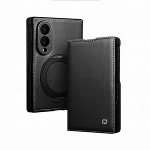 เคสโทรศัพท์แบบพับได้ Samsung Z Fold 8  วัสดุหนัง ป้องกันการกระแทกแบบเต็มตัว พร้อมช่องใส่บัตรแม่เหล็ก และขาตั้งโลหะแบบหมุนได้ - Product Image 2
