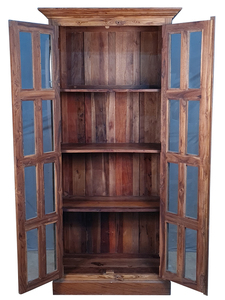 Vitrina de Madera Maciza de Diseño con Paneles de Vidrio de Acabado Premium y Espacio de Almacenamiento Multifuncional - Product Image 5