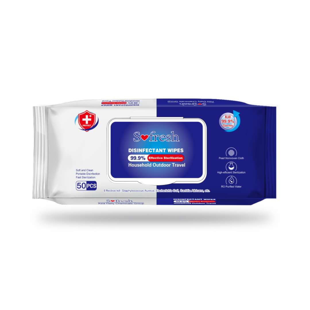 Одноразового использования 50 шт./пакет антибактериальные дезинфицирующие влажные салфетки